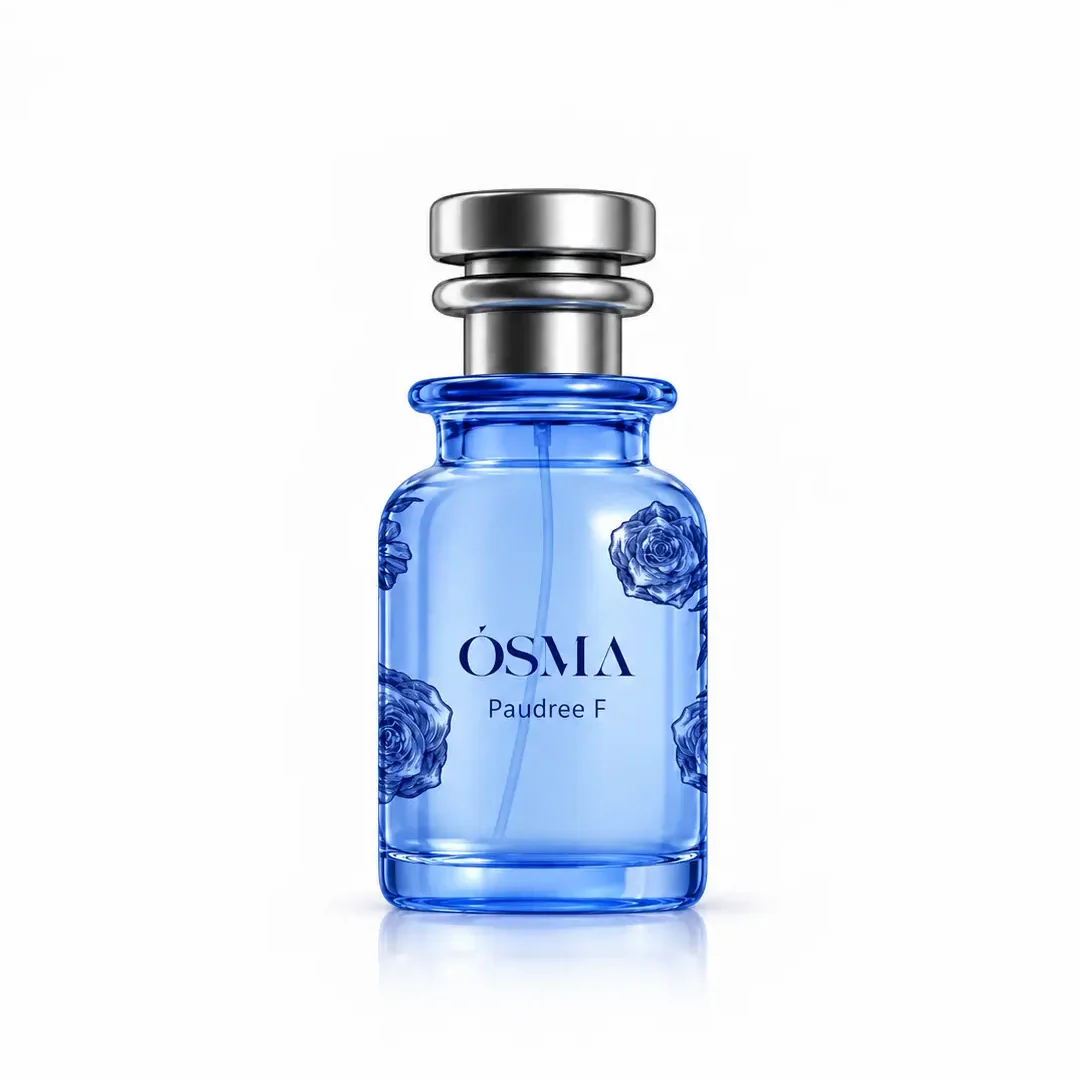 Blue ÓSMA Perfume Bottle with Floral Accents Osma Paudree F 75 ml Jasmin Rose Moschus Unisexduft – Bild 1